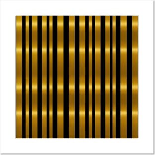 Golden Harmony: Abstract Stripes in Luxe Gold Posters and Art